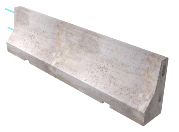 حواجز خرسانية( منصفات طرق) سينجل فيس مسلح بمقاس : 41×92×250 سم.